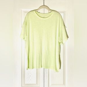 Zella Yellow/Green Oversized Lightweight Short Sleeve Tee Shirt